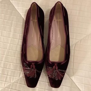 ETRO Purple Suede Tasseled Low Heel Pumps